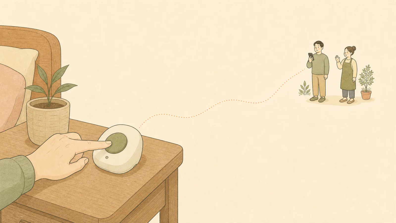 いざという時に連絡が取れる体制のイラスト