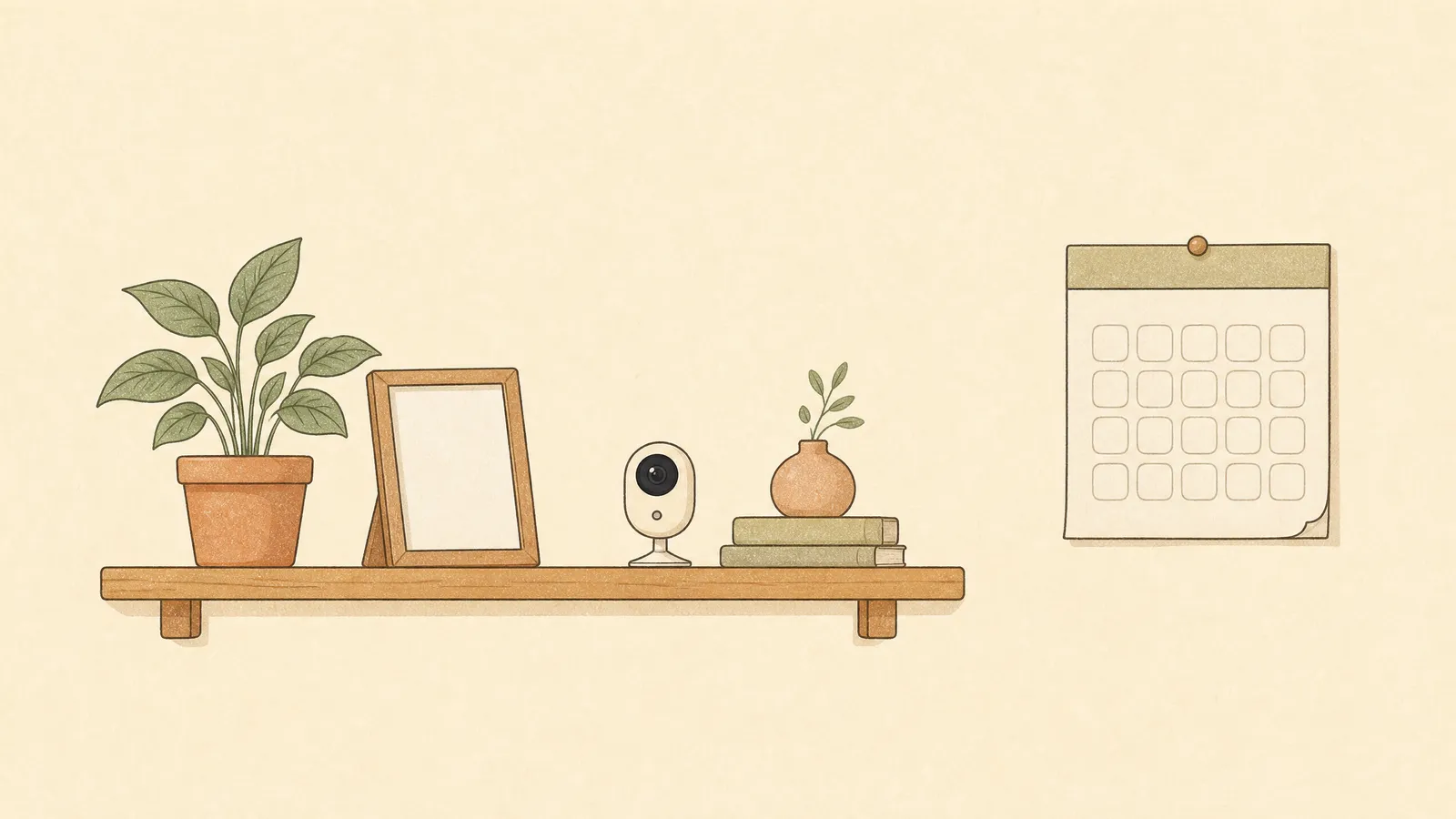 棚に試験的に置かれた機器のイラスト
